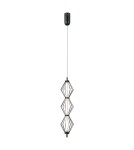 Single pendant lamps - ITALUX Sevil Pendant 3xLED 15W 3000K matte black, chrome PND-34403-3V-BK - product 2