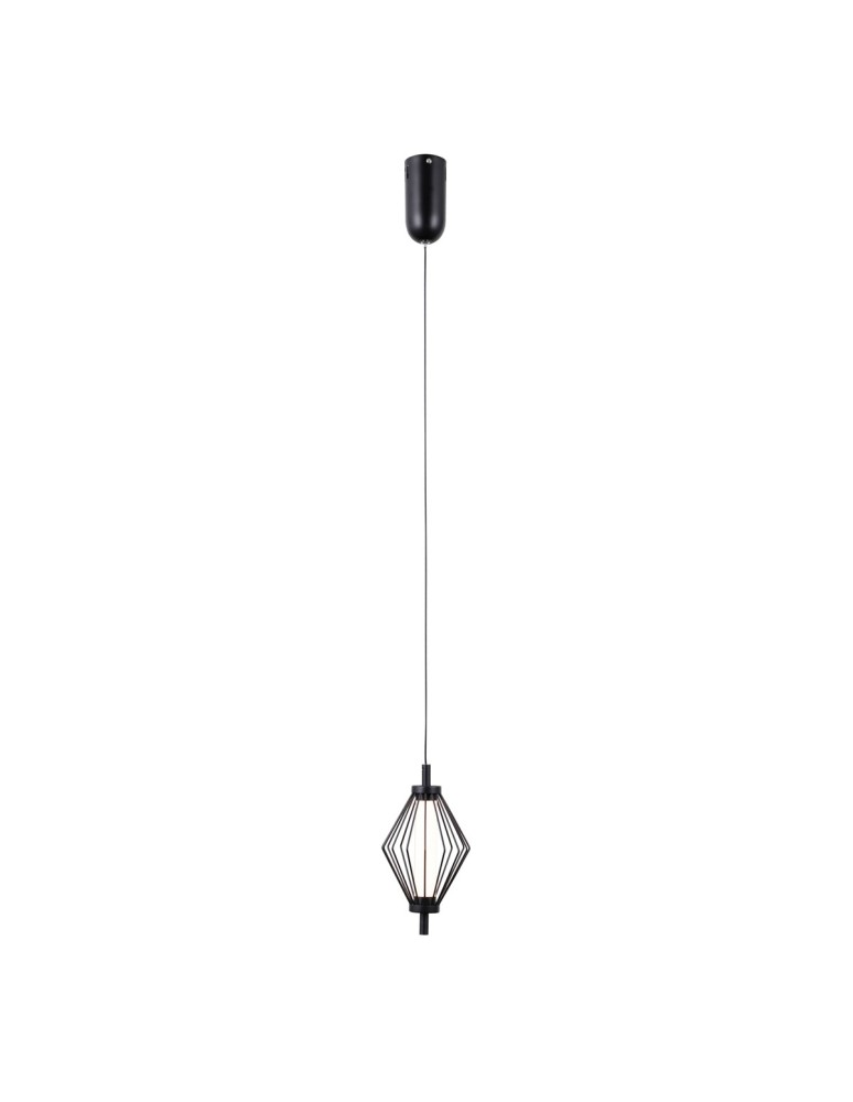 Single pendant lamps - ITALUX Sevil Pendant 1xLED 5W 3000K Matte black, chrome PND-34403-1-BK - product kolory-swiatla.pl 1