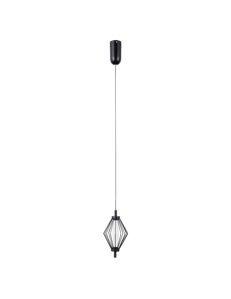 Single pendant lamps - ITALUX Sevil Pendant 1xLED 5W 3000K Matte black, chrome PND-34403-1-BK - product kolory-swiatla.pl 2