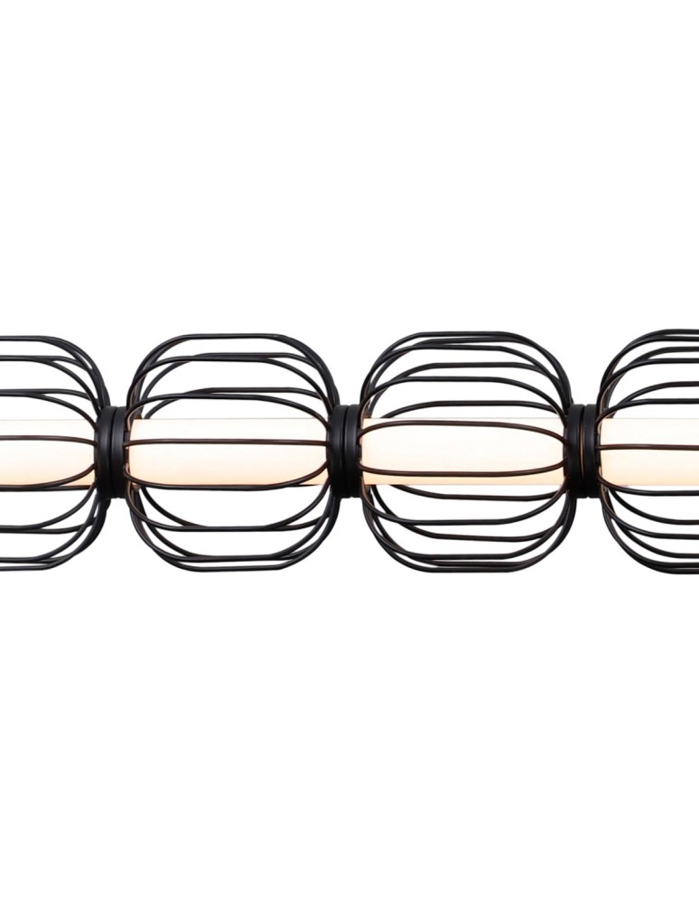 Pendant lamps over the island - ITALUX Pedro Pendant 5xLED 20W 3000K Black matte, chrome PND-34405-5-BK - product kolory-swiatla.pl 3