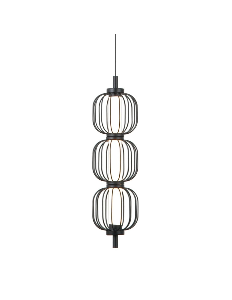 Single pendant lamps - ITALUX Pedro Pendant 3xLED 12W 3000K matte black, chrome PND-34405-3V-BK - product kolory-swiatla.pl 2