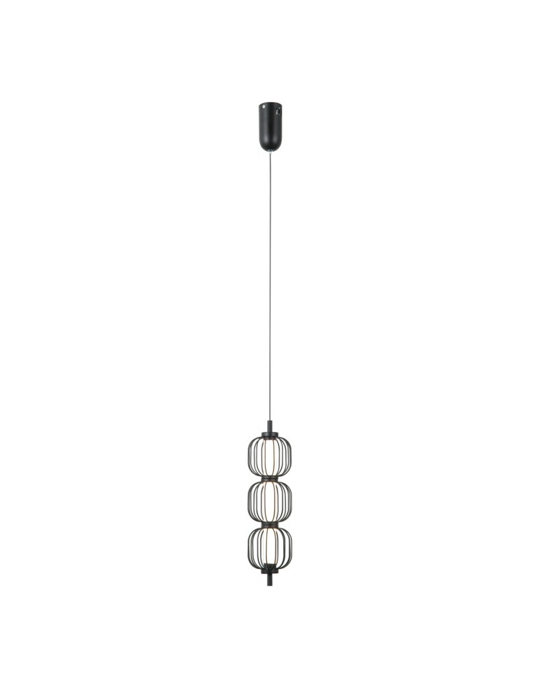 Single pendant lamps - ITALUX Pedro Pendant 3xLED 12W 3000K matte black, chrome PND-34405-3V-BK - product kolory-swiatla.pl 1
