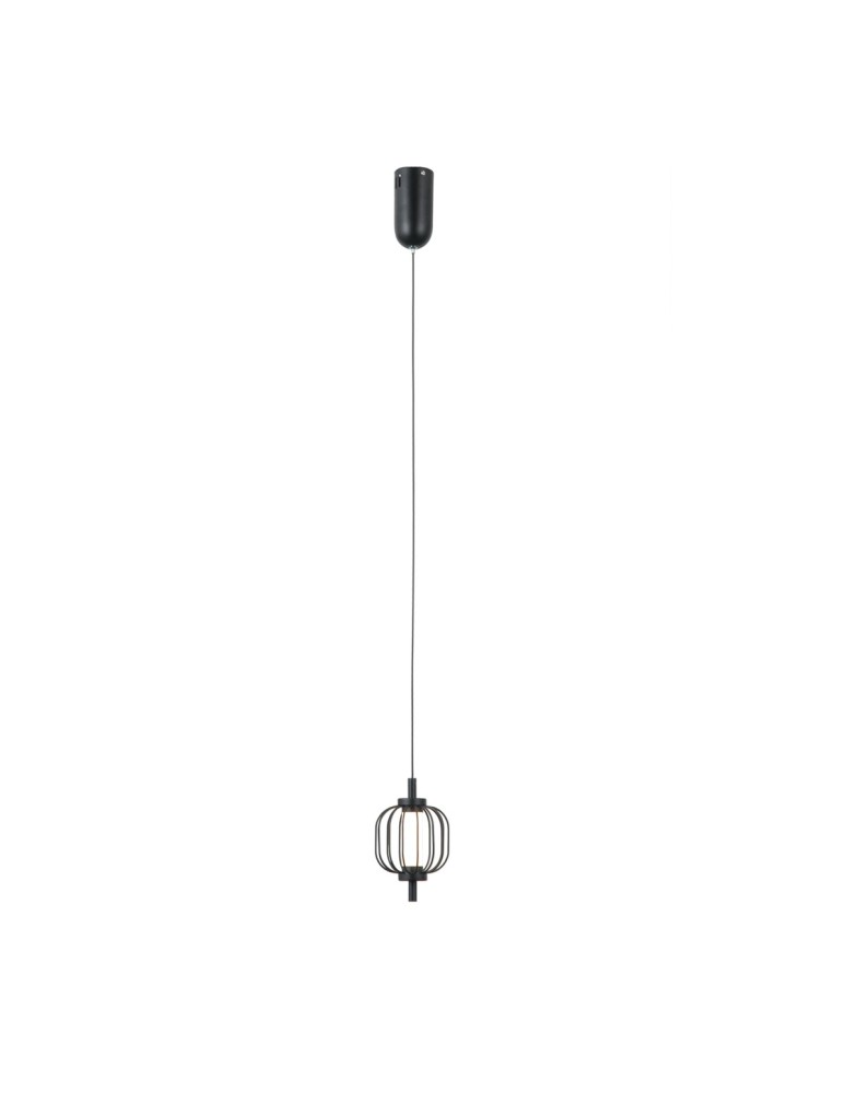 Single pendant lamps - ITALUX Pedro Pendant 1xLED 4W 3000K Matte black, chrome PND-34405-1-BK - product kolory-swiatla.pl 1