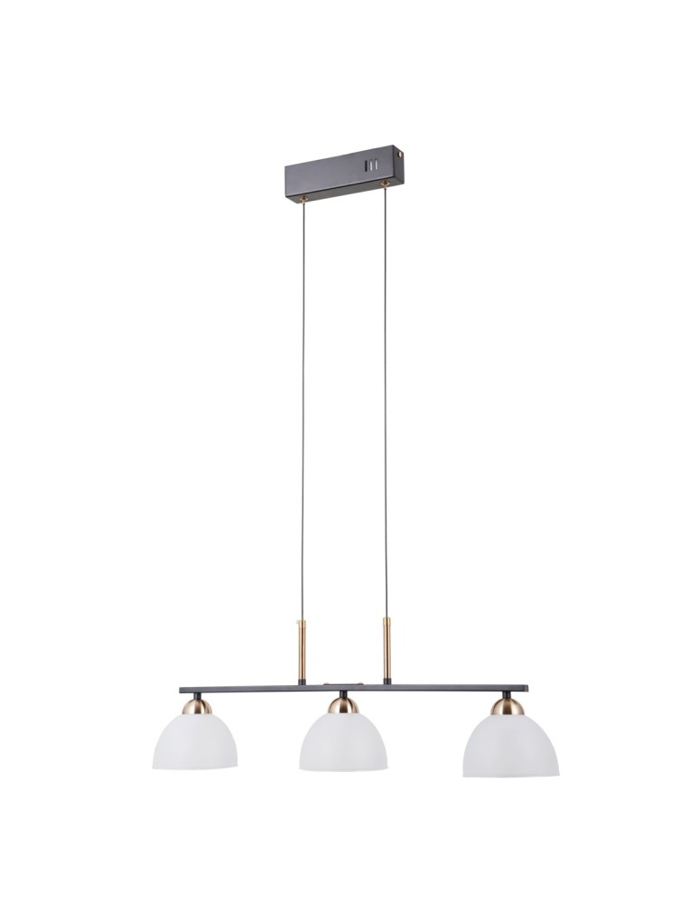Pendant lamps over the island - ITALUX Montiela Pendant 3xLED 15W 3000K matte black, gold PND-34374-3-BK - product kolory-swiatla.pl 3