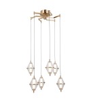 LED pendant lamps - ITALUX Fuente Pendant 6xLED 30W 3000K Gold PND-34395-6-HBR - product 1