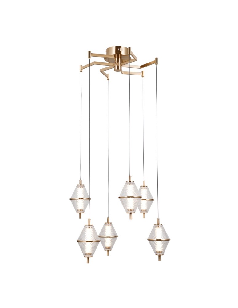LED pendant lamps - ITALUX Fuente Pendant 6xLED 30W 3000K Gold PND-34395-6-HBR - product kolory-swiatla.pl 1
