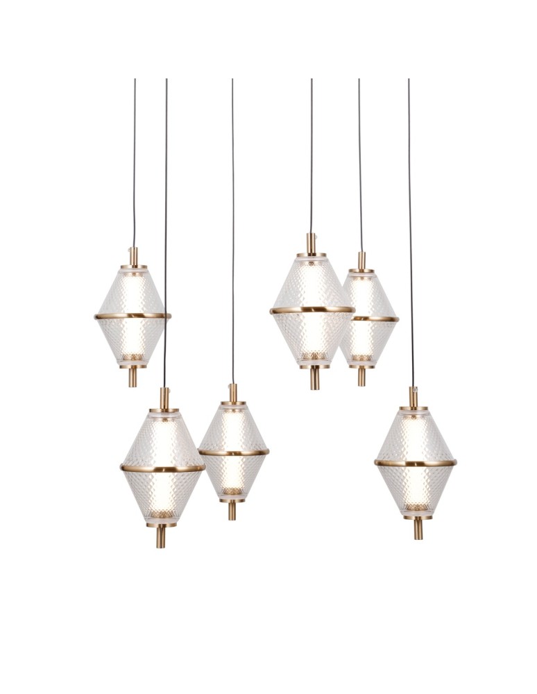 ITALUX Fuente Wisząca 6xLED 30W 3000K Złoty PND-34395-6-HBR ITALUX Fuente Wisząca 6xLED 30W 3000K Złoty PND-34395-6-HBR