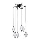 LED pendant lamps - ITALUX Fuente Pendant 6xLED 30W 3000K matte black, chrome PND-34395-6-BK - product 4