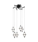 LED pendant lamps - ITALUX Fuente Pendant 6xLED 30W 3000K matte black, chrome PND-34395-6-BK - product 1