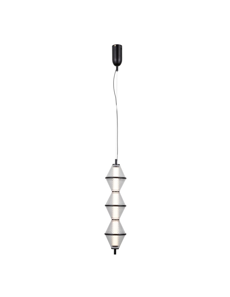 Single pendant lamps - ITALUX Fuente Pendant 3xLED 15W 3000K matte black PND-34395-3V-BK - product kolory-swiatla.pl 1