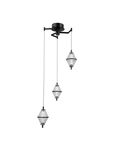 ITALUX Fuente Pendant 3xLED 15W 3000K matte black, chrome PND-34395-3-BK - product 2