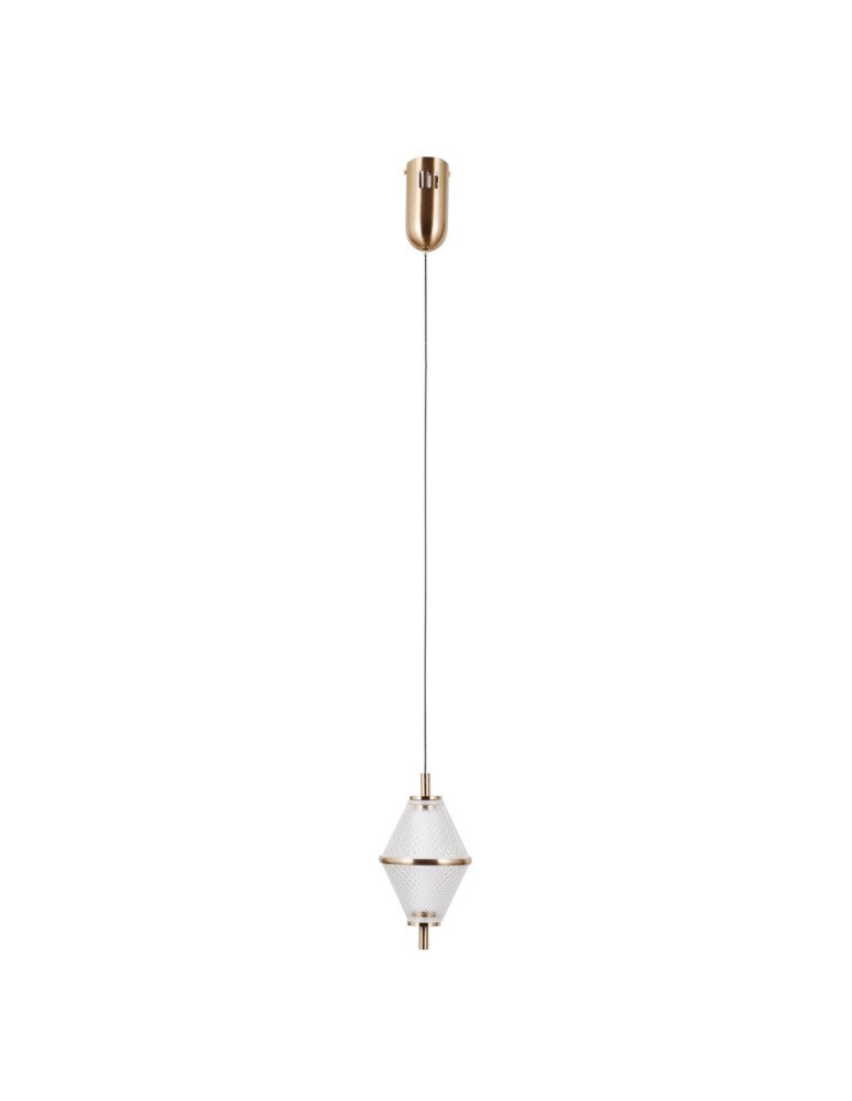 Single pendant lamps - ITALUX Fuente Pendant 1xLED 5W 3000K Gold PND-34395-1-HBR - product kolory-swiatla.pl 4
