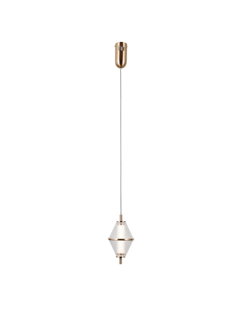 Single pendant lamps - ITALUX Fuente Pendant 1xLED 5W 3000K Gold PND-34395-1-HBR - product kolory-swiatla.pl 1