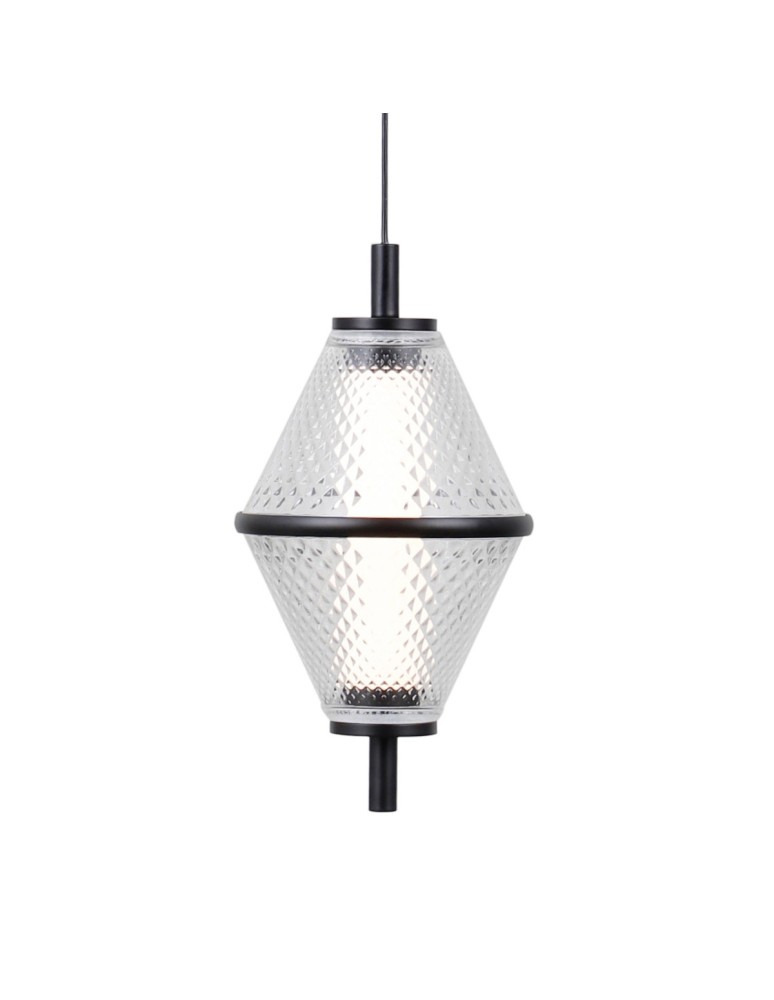 Single pendant lamps - ITALUX Fuente Pendant 1xLED 5W 3000K Matte black, gold PND-34395-1-BK - product kolory-swiatla.pl 2
