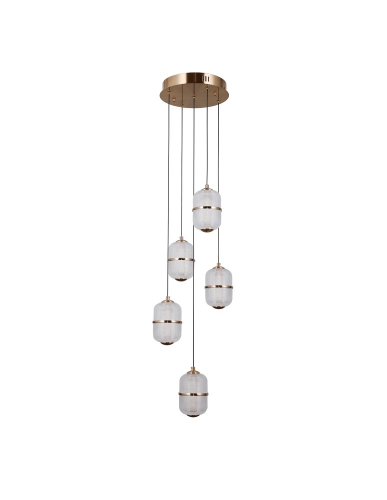 LED pendant lamps - ITALUX Alani Pendant 5xLED 28W 3000K Gold PND-34375-5-HBR - product kolory-swiatla.pl 4