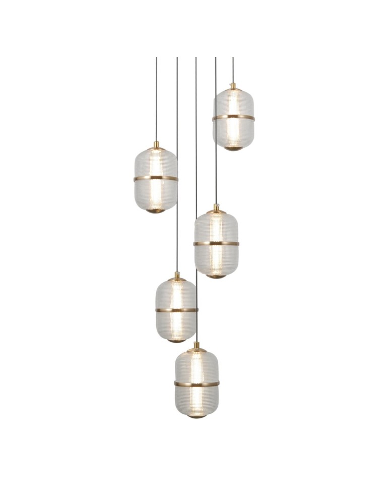 LED pendant lamps - ITALUX Alani Pendant 5xLED 28W 3000K matte black, gold PND-34375-5-BK - product kolory-swiatla.pl 2