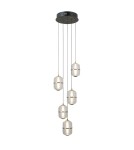 LED pendant lamps - ITALUX Alani Pendant 5xLED 28W 3000K matte black, gold PND-34375-5-BK - product 1