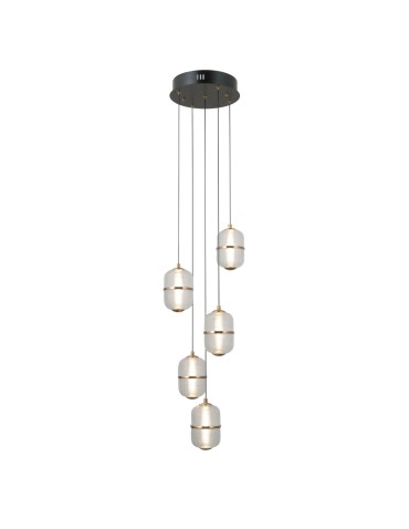 ITALUX Alani Pendant 5xLED 28W 3000K matte black, gold PND-34375-5-BK
