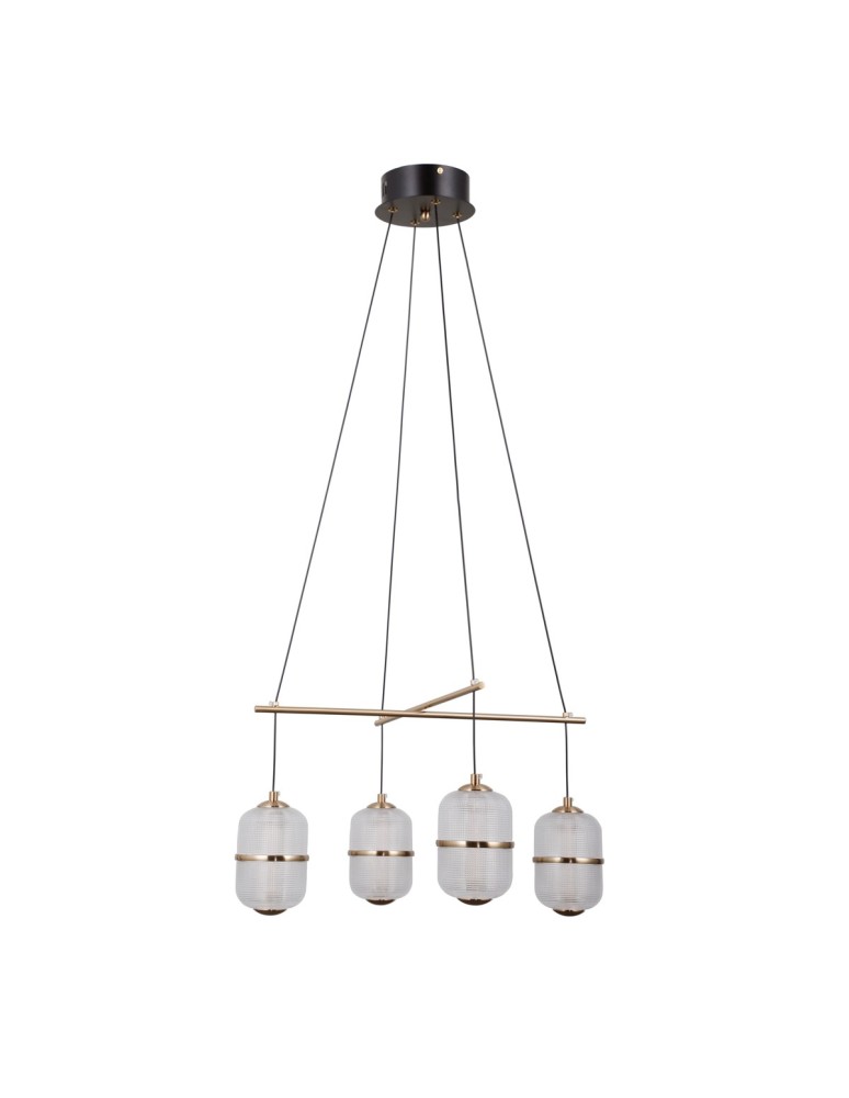 LED pendant lamps - ITALUX Alani Pendant 4xLED 24W 3000K Matte black, gold PND-34375-4-BK - product kolory-swiatla.pl 2
