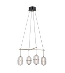 LED pendant lamps - ITALUX Alani Pendant 4xLED 24W 3000K Matte black, gold PND-34375-4-BK - product 1