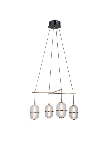 ITALUX Alani Wisząca 4xLED 24W 3000K Czarny mat, złoty PND-34375-4-BK