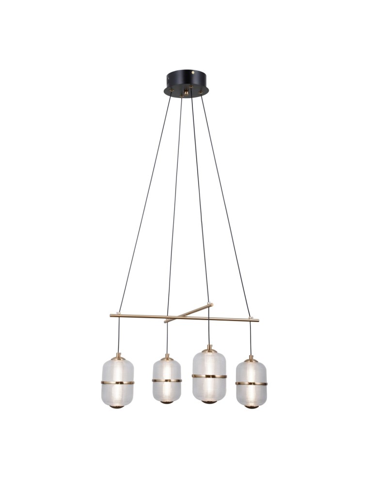 LED pendant lamps - ITALUX Alani Pendant 4xLED 24W 3000K Matte black, gold PND-34375-4-BK - product kolory-swiatla.pl 1