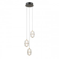 ITALUX Alani Wisząca 3xLED 15W 3000K Czarny mat, złoty PND-34375-3-BK