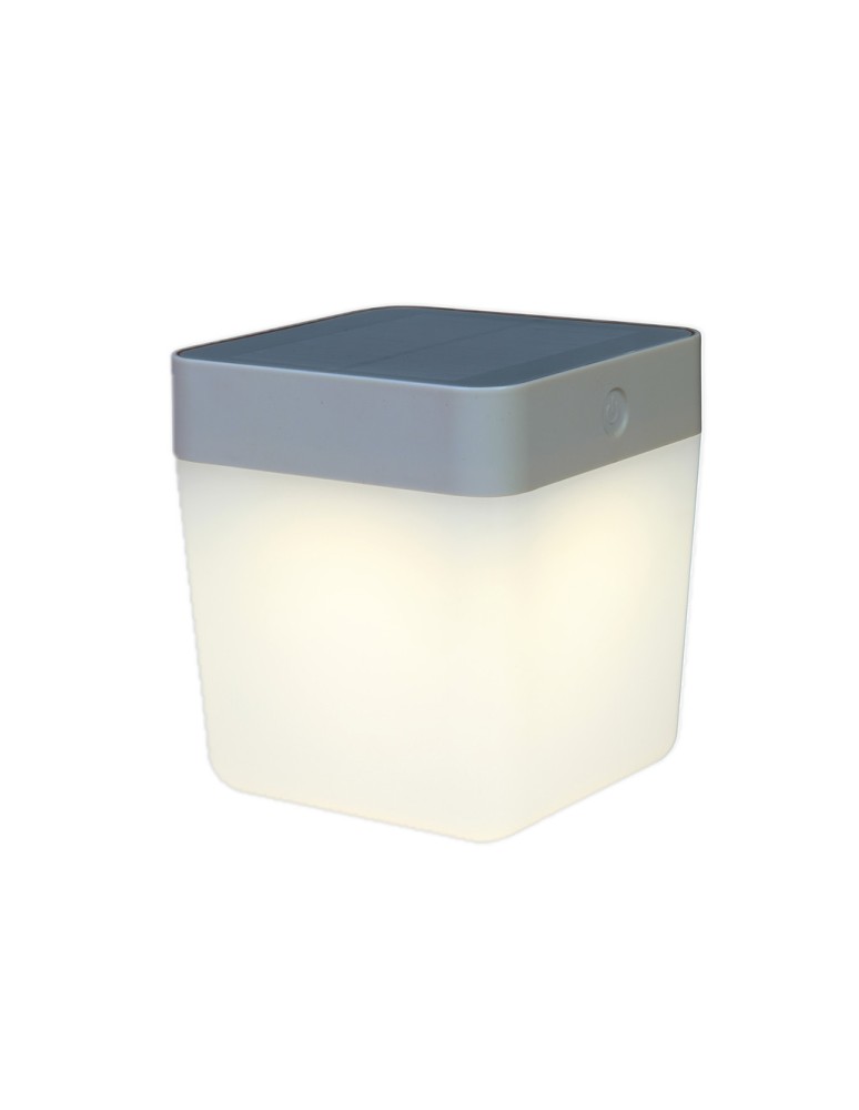 Solar lamps - Lutec TABLE CUBE Outdoor LED Silver Grey 6908001337 - product kolory-swiatla.pl 1