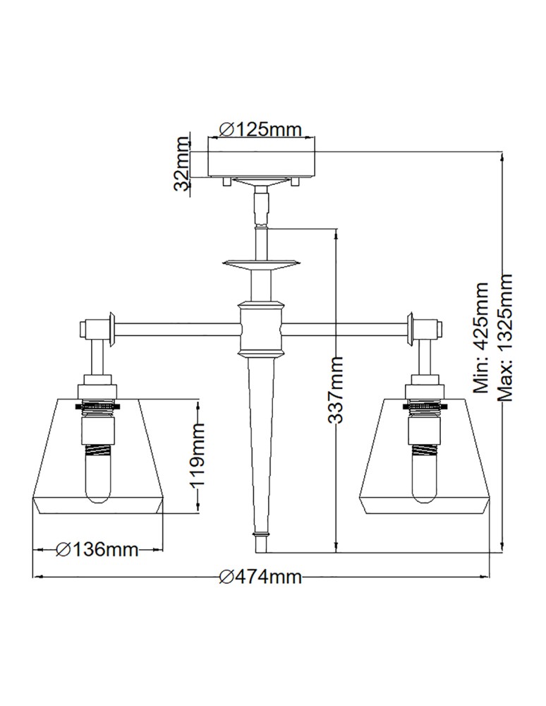 Pendant lamps - Elstead Lighting Agatha pendant lamp - 3 light sources - Polished chrome IP44 BATH-AGATHA3P-PC - product kolory-swiatla.pl 6