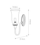 Bathroom wall lamps - Elstead Lighting Blake wall lamp - 1 light source IP44 BATH-BLAKE2-PN - product 3