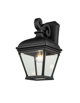 Elstead Lighting Large Bayview wall lantern - 1 light source IP44 BAYVIEW-2L-BK