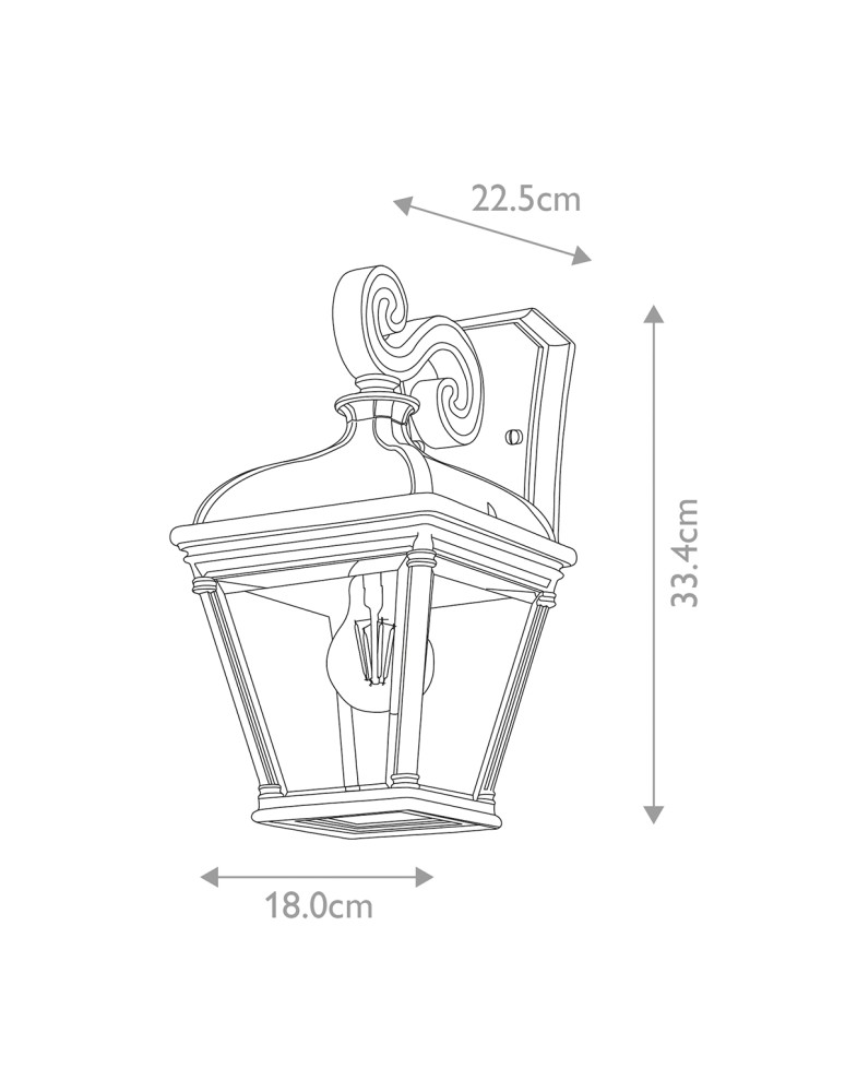 Elstead Lighting Średnia latarnia naścienna Bayview - 1 źródło światła IP44 BAYVIEW-2M-BK