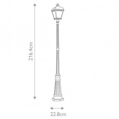 Elstead Lighting Duża Latarnia stojąca Bayview - 1 źródło światła IP44 BAYVIEW-5L-BK