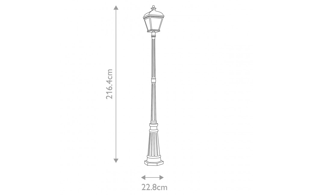Elstead Lighting Duża Latarnia stojąca Bayview - 1 źródło światła IP44 BAYVIEW-5L-BK