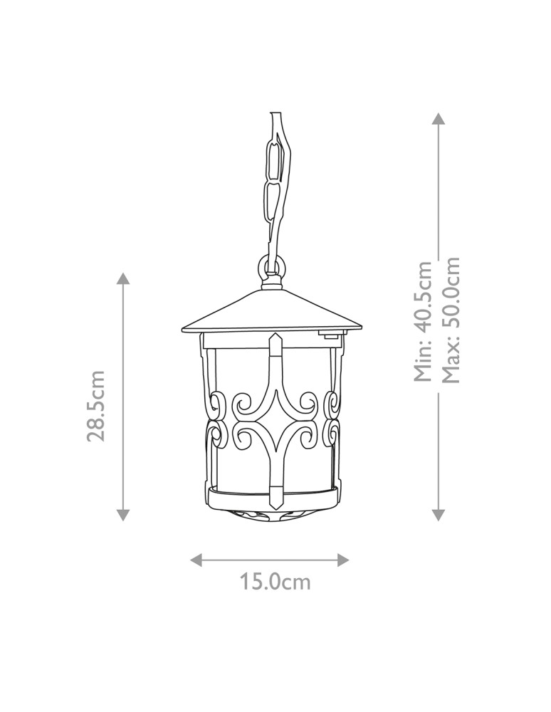 Outdoor pendant lamps - Elstead Lighting Hereford pendant lantern - 1 light source IP23 BL13B-BLACK - product kolory-swiatla.pl 5