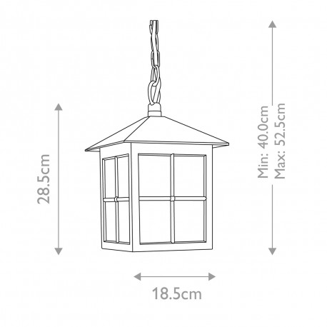 Elstead Lighting Latarnia wisząca Winchester - 1 źródło światła IP23 BL18B-BLACK