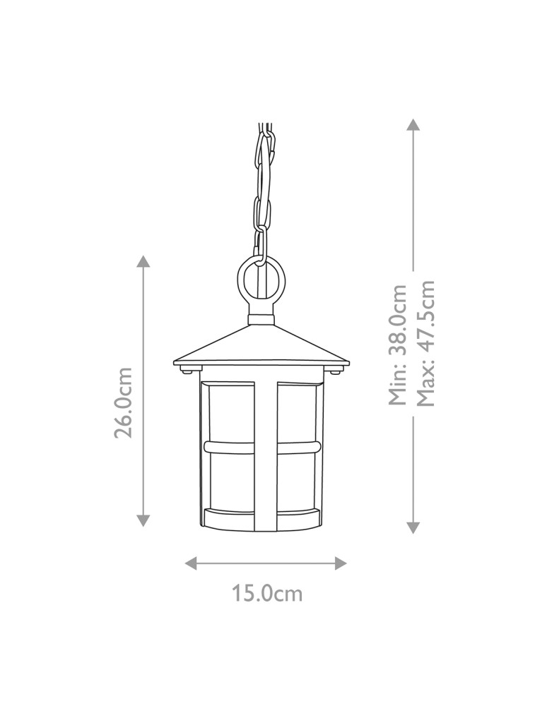 Outdoor pendant lamps - Elstead Lighting Hereford pendant lantern - 1 light source IP43 BL21B-BLACK - product kolory-swiatla.pl 6