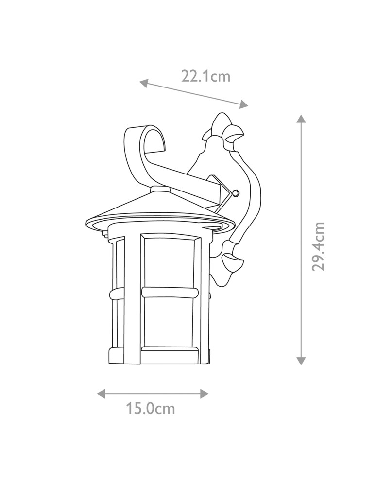 Elstead Lighting Latarnia naścienna Hereford - 1 źródło światła IP43 BL21-BLACK-E27