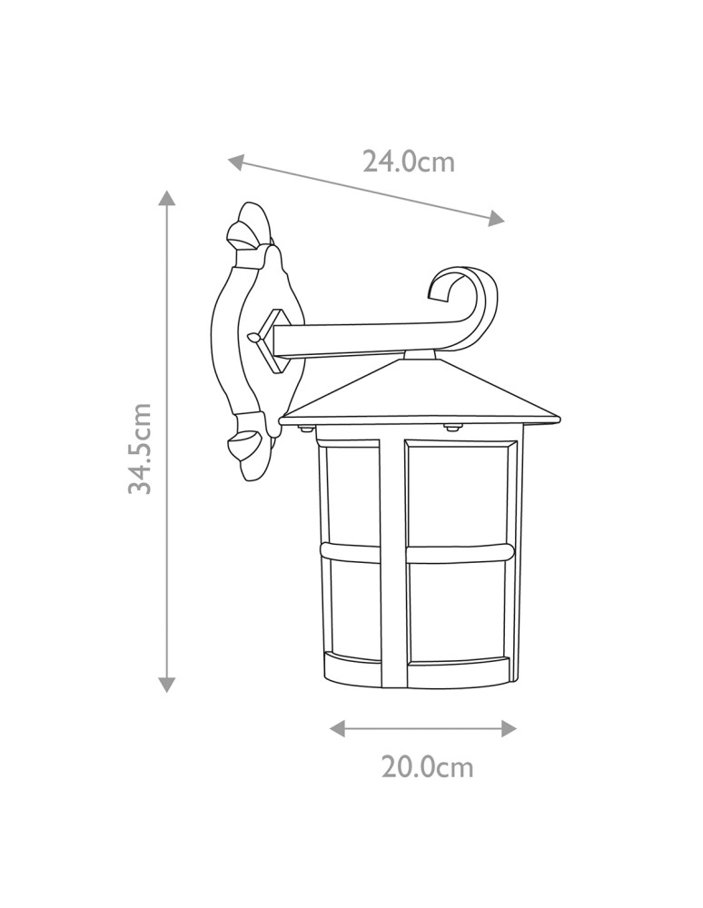 Elstead Lighting Duża latarnia naścienna Hereford - 1 źródło światła IP43 BL21-G-BLACK