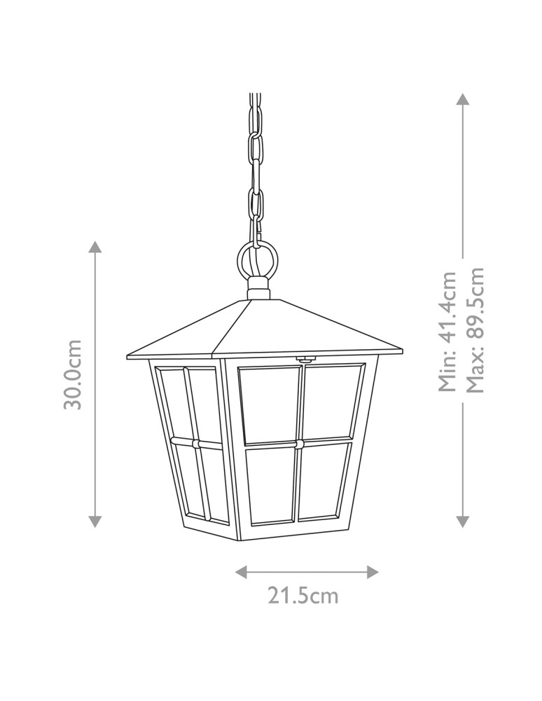 Outdoor pendant lamps - Elstead Lighting Canterbury pendant lantern - 1 light source IP43 BL48M-BLACK - product kolory-swiatla.pl 5