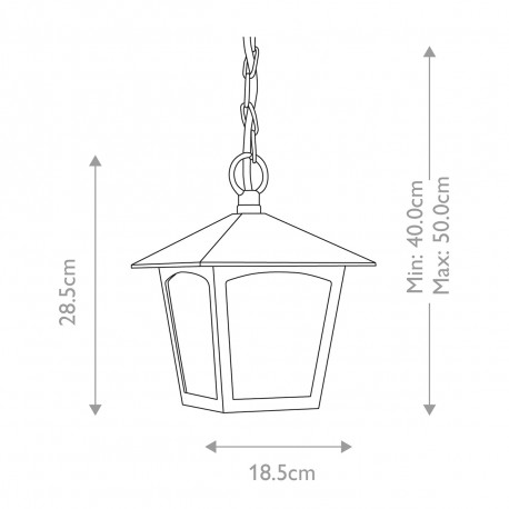 Elstead Lighting Latarnia wisząca York - 1 źródło światła IP23 BL6B-BLACK
