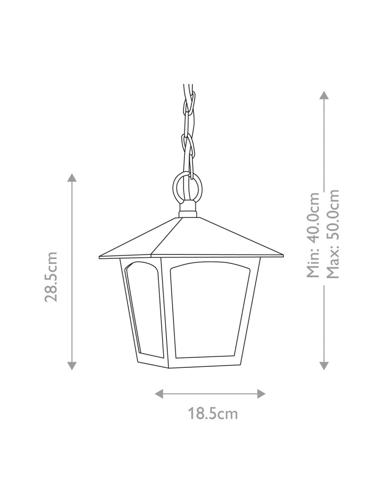 Outdoor pendant lamps - Elstead Lighting York pendant lantern - 1 light source IP23 BL6B-BLACK - product kolory-swiatla.pl 5