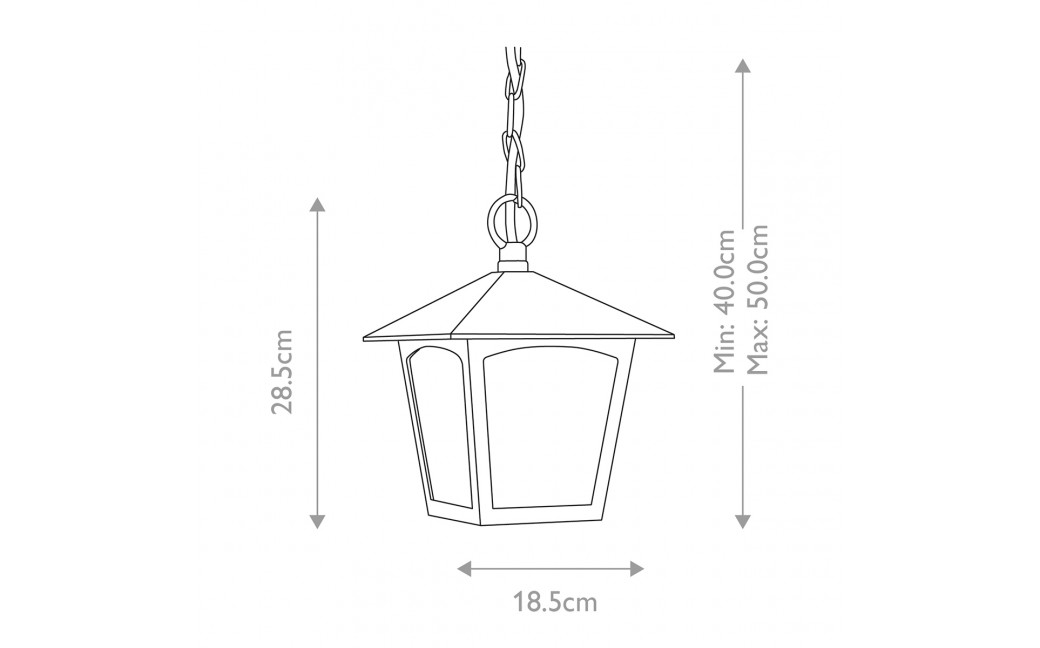 Elstead Lighting Latarnia wisząca York - 1 źródło światła IP23 BL6B-BLACK