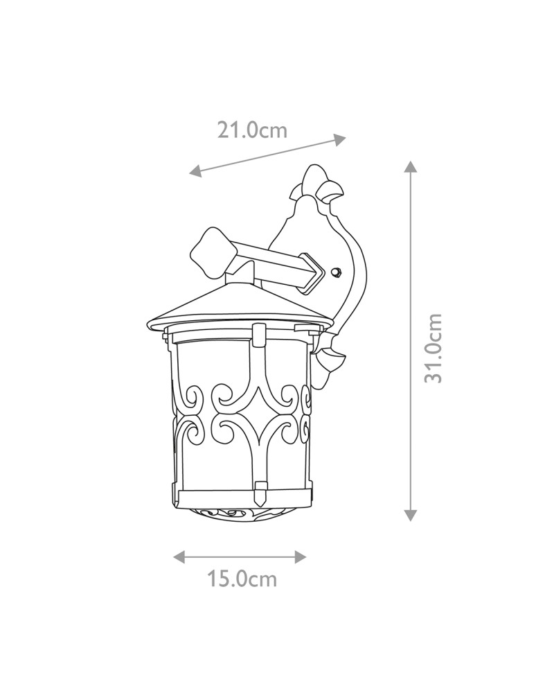 Outdoor wall lamps - Elstead Lighting Hereford wall lantern - 1 light source IP23 BL8-BLACK - product kolory-swiatla.pl 5