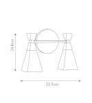 Bathroom wall lamps - Elstead Lighting Bowtie wall lamp - 2 light sources IP44 BOWTIE-2-MB - product 5