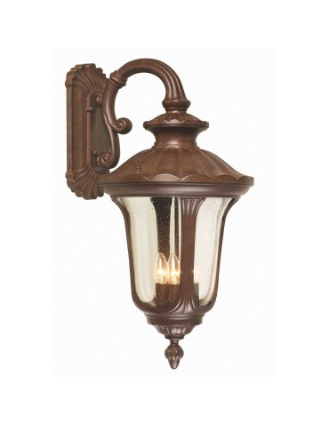 Elstead Lighting Large Chicago wall lantern - 4 light sources - Rust brown patina IP44 CC2-L