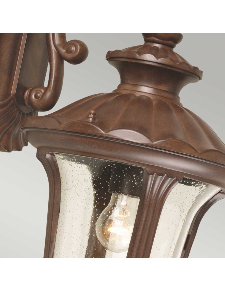 Elstead Lighting Średnia latarnia naścienna Chicago - 1 źródło światła - Rdzawa brązowa patyna IP44 CC2-M