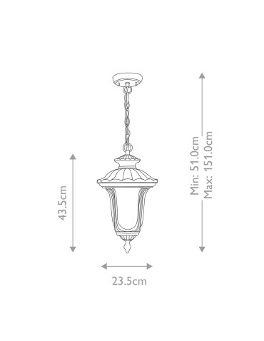 Elstead Lighting Mała latarnia wisząca Chicago - 1 źródło światła - Rdzawa brązowa patyna IP44 CC8-S - produkt 2