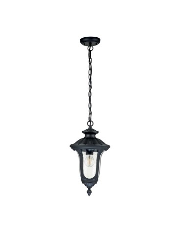 Elstead Lighting Small Chicago pendant lantern - 1 light source - Textured black IP44 CC8-S-BK - product 2