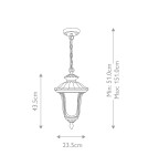 Outdoor pendant lamps - Elstead Lighting Small Chicago pendant lantern - 1 light source - Textured black IP44 CC8-S-BK - product 5